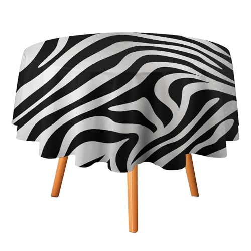 DWTJKMS Runde Tischdecke mit Zebramuster, für Picknick, Dinner-Party, Dekoration, für Sommer, Herbst, Outdoor, 152,4 x 152,4 cm, für Hochzeit, Geburtstag, Terrasse, Party DWTJKMS Runde Tischdecke mit Zebramuster, für Picknick, Dinner-Party, Dekoration, für Sommer, Herbst, Outdoor, 152,4 x 152,4 cm, für Hochzeit, Geburtstag, Terrasse, Party von DWTJKMS