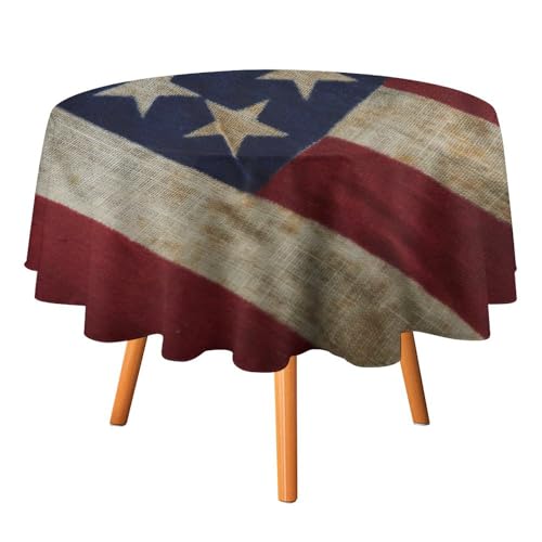 DWTJKMS Runde Tischdecke mit amerikanischer Flagge, Picknick, Dinner-Party, Dekoration, Tischdecken, Sommer, Herbst, Outdoor, Kreisabdeckung, 127 x 127 cm, für Hochzeit, Geburtstag, Terrasse, Party DWTJKMS Runde Tischdecke mit amerikanischer Flagge, Picknick, Dinner-Party, Dekoration, Tischdecken, Sommer, Herbst, Outdoor, Kreisabdeckung, 127 x 127 cm, für Hochzeit, Geburtstag, Terrasse, Party von DWTJKMS