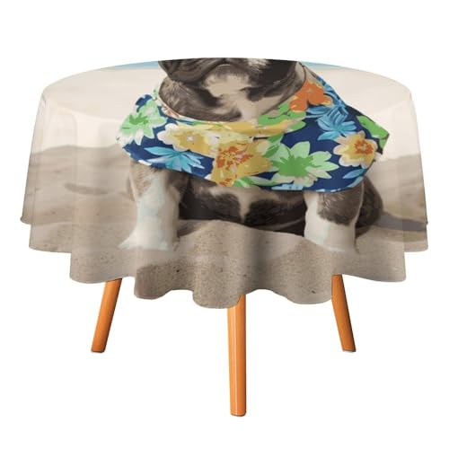 DWTJKMS Runde Tischdecke mit französischer Bulldogge, für Picknick, Dinner-Party, Dekoration, Sommer, Herbst, Outdoor, Kreisabdeckung, 91,4 x 91,4 cm, für Hochzeit, Geburtstag, Terrasse, Party DWTJKMS Runde Tischdecke mit französischer Bulldogge, für Picknick, Dinner-Party, Dekoration, Sommer, Herbst, Outdoor, Kreisabdeckung, 91,4 x 91,4 cm, für Hochzeit, Geburtstag, Terrasse, Party von DWTJKMS