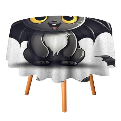 DWTJKMS Runde Tischdecke mit niedlichem Fledermaus-Design, für Picknick, Dinner-Party, Dekoration, Sommer, Herbst, Outdoor, Kreisabdeckung, 178 x 177,8 cm, für Hochzeit, Geburtstag, Terrasse, Party DWTJKMS Runde Tischdecke mit niedlichem Fledermaus-Design, für Picknick, Dinner-Party, Dekoration, Sommer, Herbst, Outdoor, Kreisabdeckung, 178 x 177,8 cm, für Hochzeit, Geburtstag, Terrasse, Party von DWTJKMS