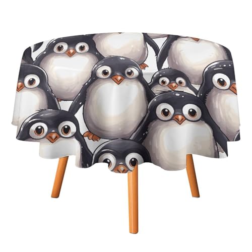 DWTJKMS Runde Tischdecke mit niedlichem Pinguin-Skizzenmotiv, für Picknick, Abendessen, Party, Dekoration, für Sommer, Herbst, Outdoor, Kreis, 152,4 x 152,4 cm, für Hochzeit, Geburtstag, Terrasse DWTJKMS Runde Tischdecke mit niedlichem Pinguin-Skizzenmotiv, für Picknick, Abendessen, Party, Dekoration, für Sommer, Herbst, Outdoor, Kreis, 152,4 x 152,4 cm, für Hochzeit, Geburtstag, Terrasse von DWTJKMS
