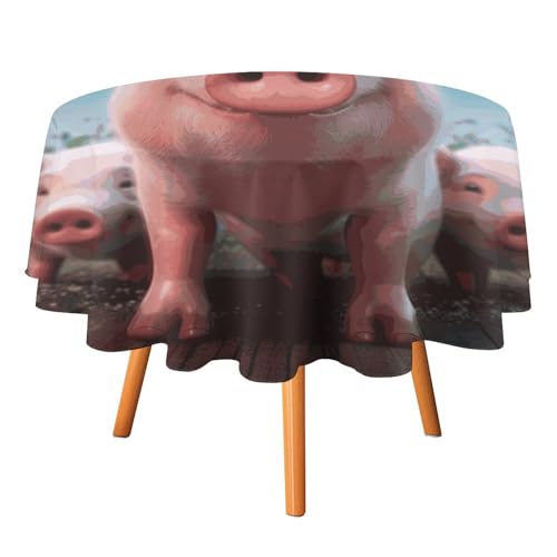 DWTJKMS Runde Tischdecke mit niedlichem Tiermotiv, für Picknick, Dinner-Party, Dekoration, Sommer, Herbst, Outdoor, 152,4 x 152,4 cm, für Hochzeit, Geburtstag, Terrasse, Party DWTJKMS Runde Tischdecke mit niedlichem Tiermotiv, für Picknick, Dinner-Party, Dekoration, Sommer, Herbst, Outdoor, 152,4 x 152,4 cm, für Hochzeit, Geburtstag, Terrasse, Party von DWTJKMS