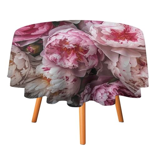 DWTJKMS Runde Tischdecke mit pfirsichfarbenen Pfingstrosen, für Picknick, Abendessen, Party, Dekoration, für Sommer, Herbst, Outdoor, Kreis, 178 x 177,8 cm, für Hochzeit, Geburtstag, Terrasse, Party DWTJKMS Runde Tischdecke mit pfirsichfarbenen Pfingstrosen, für Picknick, Abendessen, Party, Dekoration, für Sommer, Herbst, Outdoor, Kreis, 178 x 177,8 cm, für Hochzeit, Geburtstag, Terrasse, Party von DWTJKMS