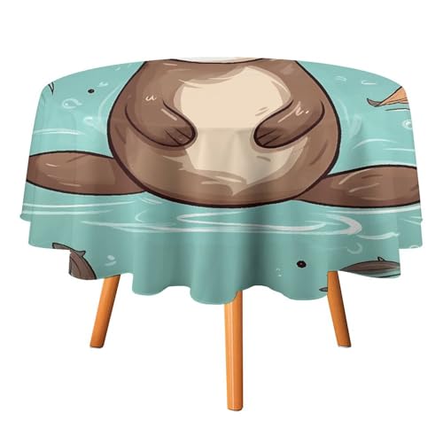 DWTJKMS Runde Tischdecke mit süßem Ottermotiv, für Picknick, Abendessen, Party, Dekoration, Sommer, Herbst, Outdoor, Kreisabdeckung, 152,4 x 152,4 cm, für Hochzeit, Geburtstag, Terrasse, Party DWTJKMS Runde Tischdecke mit süßem Ottermotiv, für Picknick, Abendessen, Party, Dekoration, Sommer, Herbst, Outdoor, Kreisabdeckung, 152,4 x 152,4 cm, für Hochzeit, Geburtstag, Terrasse, Party von DWTJKMS