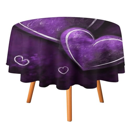 DWTJKMS Runde Tischdecke mit violetten Herzen, für Picknick, Dinner-Party, Dekoration, Tischdecken, Sommer, Herbst, Outdoor, Kreisabdeckung, 91,4 x 91,4 cm, für Hochzeit, Geburtstag, Terrasse, Party DWTJKMS Runde Tischdecke mit violetten Herzen, für Picknick, Dinner-Party, Dekoration, Tischdecken, Sommer, Herbst, Outdoor, Kreisabdeckung, 91,4 x 91,4 cm, für Hochzeit, Geburtstag, Terrasse, Party von DWTJKMS