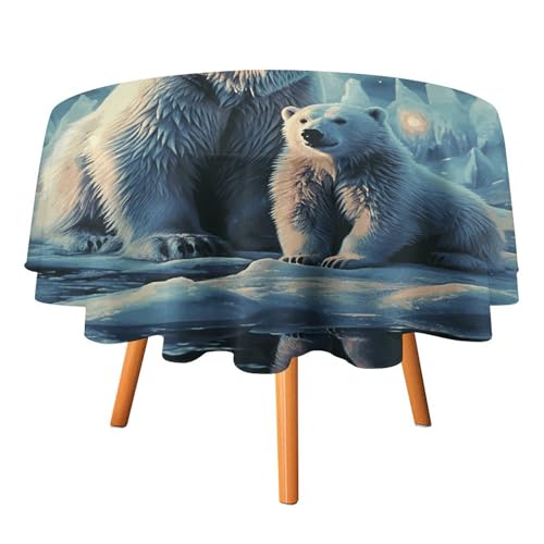 DWTJKMS Runde Tischdecke mit zwei Eisbären, für Picknick, Dinner-Party, Dekoration, für Sommer, Herbst, Outdoor, Kreisabdeckung, 178 x 177,8 cm, für Hochzeit, Geburtstag, Terrasse, Party DWTJKMS Runde Tischdecke mit zwei Eisbären, für Picknick, Dinner-Party, Dekoration, für Sommer, Herbst, Outdoor, Kreisabdeckung, 178 x 177,8 cm, für Hochzeit, Geburtstag, Terrasse, Party von DWTJKMS