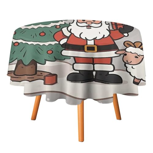 DWTJKMS Runde Weihnachtstischdecke mit Schafen, für Picknick, Dinner-Party, Dekoration, Sommer, Herbst, Outdoor, Kreisabdeckung, 152,4 x 152,4 cm, für Hochzeit, Geburtstag, Terrasse, Party DWTJKMS Runde Weihnachtstischdecke mit Schafen, für Picknick, Dinner-Party, Dekoration, Sommer, Herbst, Outdoor, Kreisabdeckung, 152,4 x 152,4 cm, für Hochzeit, Geburtstag, Terrasse, Party von DWTJKMS