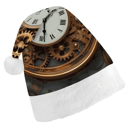 DWTJKMS Rusty Steampunk-Uhr, Weihnachtsmannmütze, klassische Weihnachtsmütze, dick, Weihnachtsparty-Hut, lustige Urlaubskappe für Uni-Erwachsene DWTJKMS Rusty Steampunk-Uhr, Weihnachtsmannmütze, klassische Weihnachtsmütze, dick, Weihnachtsparty-Hut, lustige Urlaubskappe für Uni-Erwachsene von DWTJKMS