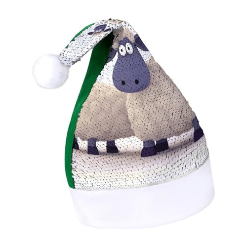DWTJKMS Schaf-Weihnachtsmannmütze, klassische Fell-Weihnachtsmütze, dicke Weihnachtsmütze mit Pailletten, lustige Urlaubs-Wintermütze DWTJKMS Schaf-Weihnachtsmannmütze, klassische Fell-Weihnachtsmütze, dicke Weihnachtsmütze mit Pailletten, lustige Urlaubs-Wintermütze von DWTJKMS