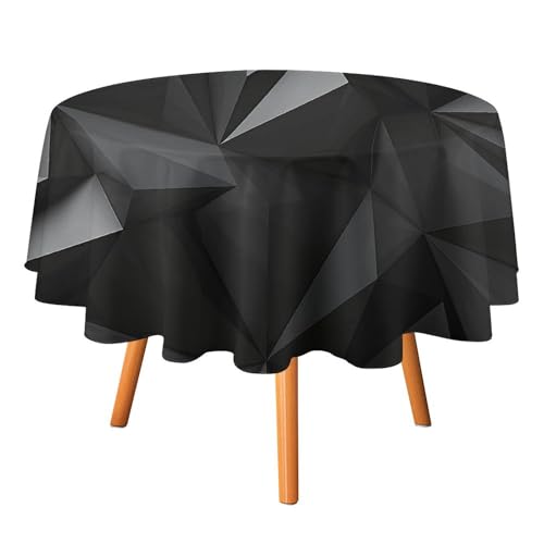 DWTJKMS Schwarze geometrische runde Tischdecke, Picknick, Dinner-Party, Dekoration, Tischdecken, Sommer, Herbst, Outdoor, Kreisabdeckung, 91,4 x 91,4 cm, für Hochzeit, Geburtstag, Terrasse, Party DWTJKMS Schwarze geometrische runde Tischdecke, Picknick, Dinner-Party, Dekoration, Tischdecken, Sommer, Herbst, Outdoor, Kreisabdeckung, 91,4 x 91,4 cm, für Hochzeit, Geburtstag, Terrasse, Party von DWTJKMS