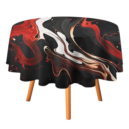DWTJKMS Schwarze und rote Marmor-Tischdecke, rund, für Picknick, Dinner-Party, Dekoration, Sommer, Herbst, Outdoor, Kreisabdeckung, 91,4 x 91,4 cm, für Hochzeit, Geburtstag, Terrasse, Party DWTJKMS Schwarze und rote Marmor-Tischdecke, rund, für Picknick, Dinner-Party, Dekoration, Sommer, Herbst, Outdoor, Kreisabdeckung, 91,4 x 91,4 cm, für Hochzeit, Geburtstag, Terrasse, Party von DWTJKMS