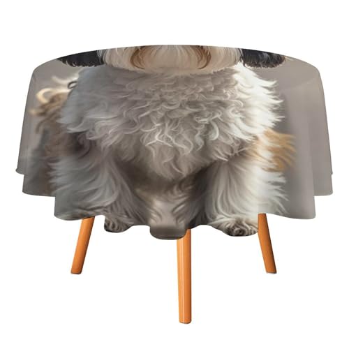 DWTJKMS Shih Tzu Runde Tischdecke mit Hund, Picknick, Dinner-Party, Dekoration, Tischdecken, Sommer, Herbst, Outdoor, runde Abdeckung, 91,4 x 91,4 cm, für Hochzeit, Geburtstag, Terrasse, Party DWTJKMS Shih Tzu Runde Tischdecke mit Hund, Picknick, Dinner-Party, Dekoration, Tischdecken, Sommer, Herbst, Outdoor, runde Abdeckung, 91,4 x 91,4 cm, für Hochzeit, Geburtstag, Terrasse, Party von DWTJKMS