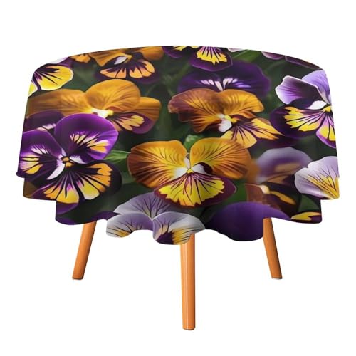 DWTJKMS Stiefmütterchen Perfektion, runde Tischdecke, Picknick, Dinner-Party, Dekoration, Tischdecken, Sommer, Herbst, Outdoor, Kreisabdeckung, 152,4 x 152,4 cm, für Hochzeit, Geburtstag, Terrasse DWTJKMS Stiefmütterchen Perfektion, runde Tischdecke, Picknick, Dinner-Party, Dekoration, Tischdecken, Sommer, Herbst, Outdoor, Kreisabdeckung, 152,4 x 152,4 cm, für Hochzeit, Geburtstag, Terrasse von DWTJKMS