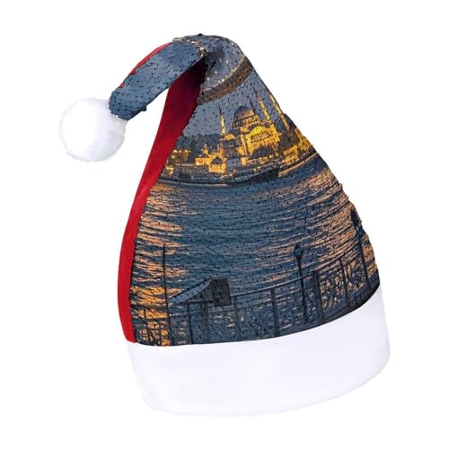 DWTJKMS Strait Bridge Weihnachtsmannmütze, klassische Pelzmütze, dick, mit Pailletten, lustige Wintermütze DWTJKMS Strait Bridge Weihnachtsmannmütze, klassische Pelzmütze, dick, mit Pailletten, lustige Wintermütze von DWTJKMS