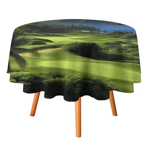DWTJKMS Tischdecke, Motiv: Hawaii-Golf, tropisch, rund, für Picknick, Abendessen, Party, Dekoration, Tischdecken, Sommer, Herbst, Outdoor, Kreisabdeckung, 91,4 x 91,4 cm, für Hochzeit, Geburtstag DWTJKMS Tischdecke, Motiv: Hawaii-Golf, tropisch, rund, für Picknick, Abendessen, Party, Dekoration, Tischdecken, Sommer, Herbst, Outdoor, Kreisabdeckung, 91,4 x 91,4 cm, für Hochzeit, Geburtstag von DWTJKMS