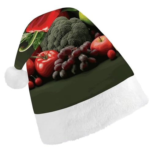 DWTJKMS Weihnachtsmannmütze mit Obst und Gemüse, klassische Weihnachtsmütze, dicke Weihnachtsmütze, lustige Urlaubskappe für Erwachsene, Uni DWTJKMS Weihnachtsmannmütze mit Obst und Gemüse, klassische Weihnachtsmütze, dicke Weihnachtsmütze, lustige Urlaubskappe für Erwachsene, Uni von DWTJKMS