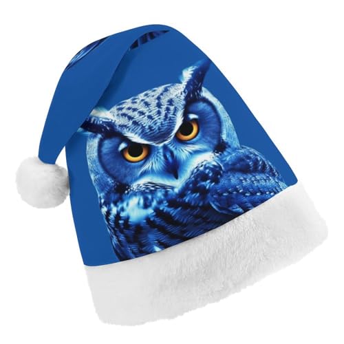 DWTJKMS Weihnachtsmütze, Weihnachtsmannmütze, Geschenk, Hüte, Weihnachten, Urlaub, Uni, blaue Eule, Weihnachtsmütze, Partyhut DWTJKMS Weihnachtsmütze, Weihnachtsmannmütze, Geschenk, Hüte, Weihnachten, Urlaub, Uni, blaue Eule, Weihnachtsmütze, Partyhut von DWTJKMS