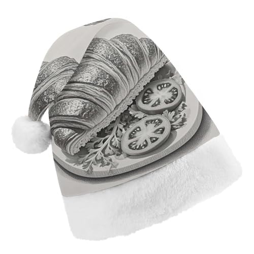 DWTJKMS Weihnachtsmütze, Weihnachtsmannmütze, Geschenk für Weihnachten, Urlaub, Uni, Brot, Kunst, Weihnachtsmütze, Partyhut von DWTJKMS