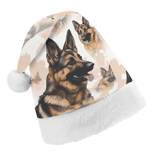 DWTJKMS Weihnachtsmütze, Weihnachtsmannmütze, Geschenk für Weihnachten, Urlaub, Uni, Deutscher Schäferhund, Hundeliebhaber, Weihnachtsmütze, Partyhut DWTJKMS Weihnachtsmütze, Weihnachtsmannmütze, Geschenk für Weihnachten, Urlaub, Uni, Deutscher Schäferhund, Hundeliebhaber, Weihnachtsmütze, Partyhut von DWTJKMS