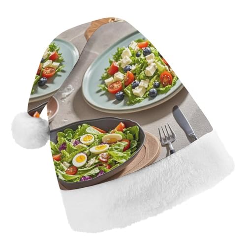 DWTJKMS Weihnachtsmütze, Weihnachtsmannmütze, Geschenk für Weihnachten, Urlaub, Uni, köstlicher Salat, Weihnachtsmütze, Partyhut DWTJKMS Weihnachtsmütze, Weihnachtsmannmütze, Geschenk für Weihnachten, Urlaub, Uni, köstlicher Salat, Weihnachtsmütze, Partyhut von DWTJKMS