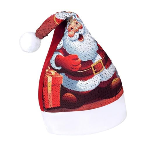 DWTJKMS Weihnachtsmütze, Weihnachtsmannmütze, klassische Fellmütze, dick, mit Pailletten, lustige Wintermütze DWTJKMS Weihnachtsmütze, Weihnachtsmannmütze, klassische Fellmütze, dick, mit Pailletten, lustige Wintermütze von DWTJKMS