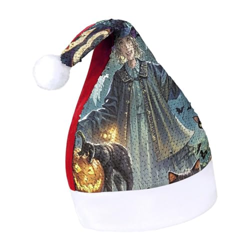DWTJKMS Weihnachtsmütze für Halloween, Baum, klassische Fellmütze, dicke Weihnachtsmütze, Partyhut mit Pailletten, lustige Urlaubs-Wintermütze DWTJKMS Weihnachtsmütze für Halloween, Baum, klassische Fellmütze, dicke Weihnachtsmütze, Partyhut mit Pailletten, lustige Urlaubs-Wintermütze von DWTJKMS