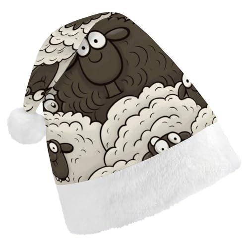 DWTJKMS Weihnachtsmütze mit Cartoon-Schaf, klassisch, dick, für Weihnachten, Party, lustig, für Erwachsene, Uni DWTJKMS Weihnachtsmütze mit Cartoon-Schaf, klassisch, dick, für Weihnachten, Party, lustig, für Erwachsene, Uni von DWTJKMS