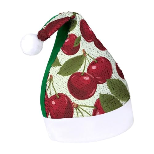 DWTJKMS Weihnachtsmütze mit Kirschfrucht, klassischer Pelzmütze, dick, mit Pailletten, lustige Wintermütze DWTJKMS Weihnachtsmütze mit Kirschfrucht, klassischer Pelzmütze, dick, mit Pailletten, lustige Wintermütze von DWTJKMS