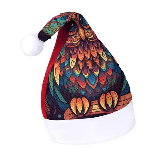 DWTJKMS Weihnachtsmütze mit buntem Eulenmuster, klassischer Pelzmütze, dick, für Weihnachten, Party, mit Pailletten, lustige Wintermütze DWTJKMS Weihnachtsmütze mit buntem Eulenmuster, klassischer Pelzmütze, dick, für Weihnachten, Party, mit Pailletten, lustige Wintermütze von DWTJKMS