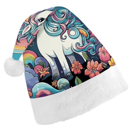 DWTJKMS Weihnachtsmütze mit buntem Pferd, klassische Weihnachtsmütze, dicke Weihnachtsmütze, lustige Urlaubskappe für Erwachsene, Uni DWTJKMS Weihnachtsmütze mit buntem Pferd, klassische Weihnachtsmütze, dicke Weihnachtsmütze, lustige Urlaubskappe für Erwachsene, Uni von DWTJKMS