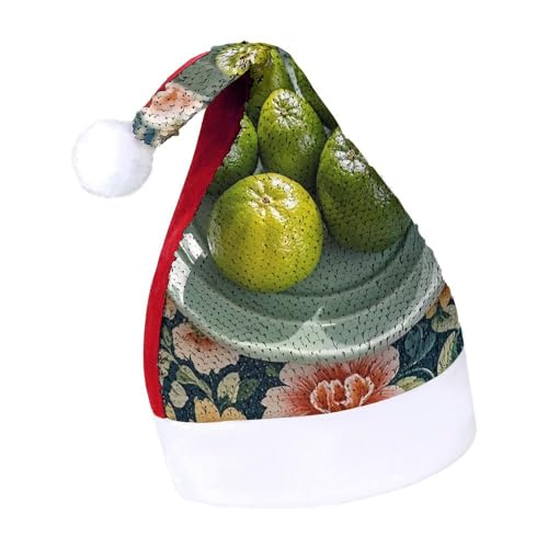 DWTJKMS Weihnachtsmütze mit grünen Orangen, klassische Fell-Weihnachtsmütze, dicke Weihnachtsmütze mit Pailletten, lustige Wintermütze DWTJKMS Weihnachtsmütze mit grünen Orangen, klassische Fell-Weihnachtsmütze, dicke Weihnachtsmütze mit Pailletten, lustige Wintermütze von DWTJKMS