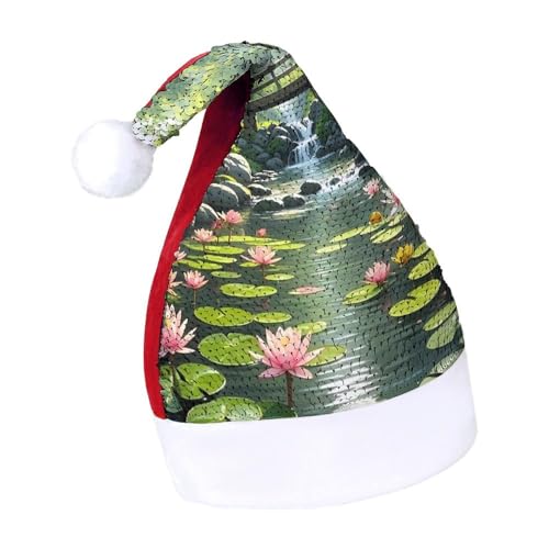 DWTJKMS Weihnachtsmütze mit natürlicher Landschaftsmalerei, klassischer Pelz, Weihnachtsmütze, dick, mit Pailletten, lustige Wintermütze DWTJKMS Weihnachtsmütze mit natürlicher Landschaftsmalerei, klassischer Pelz, Weihnachtsmütze, dick, mit Pailletten, lustige Wintermütze von DWTJKMS