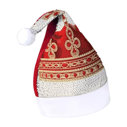 DWTJKMS Weihnachtsmütze mit roter Krone, klassischer Pelzmütze, dicker Weihnachtsmütze, Partyhut mit Pailletten, lustige Urlaubs-Wintermütze DWTJKMS Weihnachtsmütze mit roter Krone, klassischer Pelzmütze, dicker Weihnachtsmütze, Partyhut mit Pailletten, lustige Urlaubs-Wintermütze von DWTJKMS
