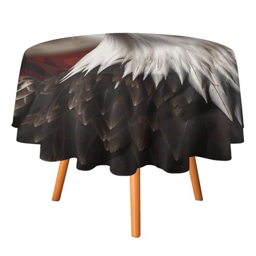 DWTJKMS Weißkopfseeadler, US-Flagge, Bilder, runde Tischdecke, Picknick, Dinner-Party, Dekoration, Tischdecken, Sommer, Herbst, Outdoor, Kreisabdeckung, 127 x 127 cm, für Hochzeit, Geburtstag DWTJKMS Weißkopfseeadler, US-Flagge, Bilder, runde Tischdecke, Picknick, Dinner-Party, Dekoration, Tischdecken, Sommer, Herbst, Outdoor, Kreisabdeckung, 127 x 127 cm, für Hochzeit, Geburtstag von DWTJKMS