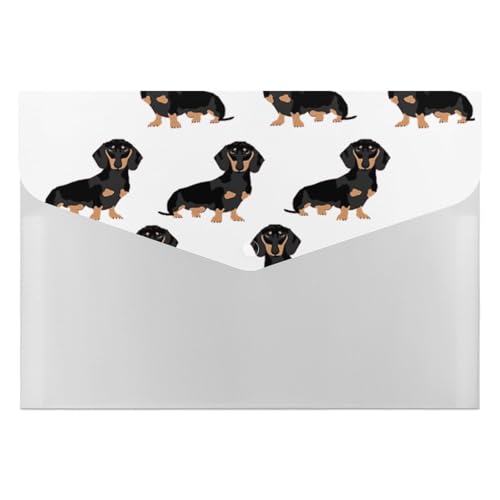 Dachshund Weiner Dokumentenmappe für Haustiere, Hunde, langlebig, mit 6 Fächern, Ordner für Aktenschrank, Büro, Lebenslauf-Portfolio Dachshund Weiner Dokumentenmappe für Haustiere, Hunde, langlebig, mit 6 Fächern, Ordner für Aktenschrank, Büro, Lebenslauf-Portfolio von DWTJKMS