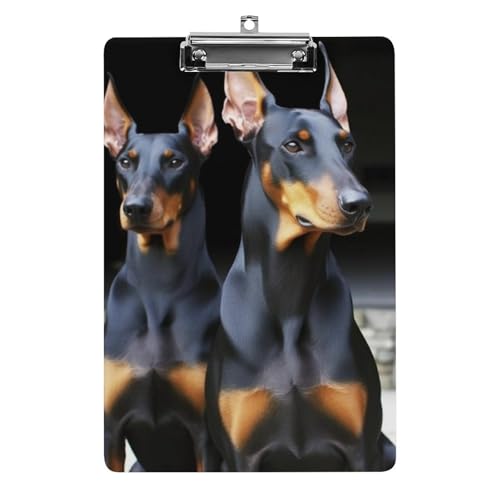 Doberman Klemmbrett Acryl niedliches modisches Klemmbrett dekorativ, 31,8 x 21,6 cm, Standard-A4-Größe, Acryl-Clip für Klassenzimmer, Lehrer, Bürobedarf Doberman Klemmbrett Acryl niedliches modisches Klemmbrett dekorativ, 31,8 x 21,6 cm, Standard-A4-Größe, Acryl-Clip für Klassenzimmer, Lehrer, Bürobedarf von DWTJKMS