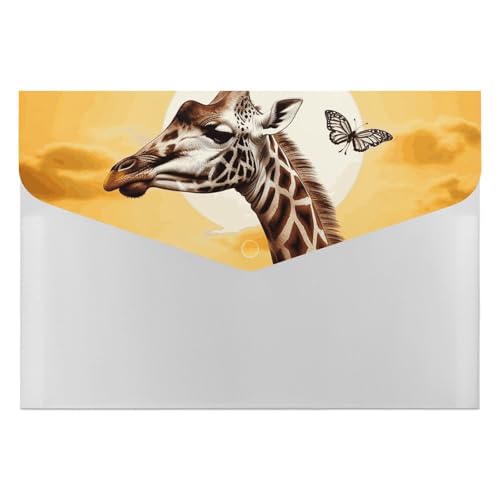 Dokumentenmappe, Giraffen- und Sonnenblumen-Motiv, langlebig, mit 6 Fächern, Ordner für Aktenschrank, Büro, Lebenslauf-Portfolio Dokumentenmappe, Giraffen- und Sonnenblumen-Motiv, langlebig, mit 6 Fächern, Ordner für Aktenschrank, Büro, Lebenslauf-Portfolio von DWTJKMS
