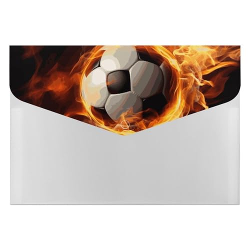 Dokumentenmappe, Motiv: Fußball-Flamme, langlebig, mit 6 Fächern, Ordner für Aktenschrank, Büro, Lebenslauf-Portfolio Dokumentenmappe, Motiv: Fußball-Flamme, langlebig, mit 6 Fächern, Ordner für Aktenschrank, Büro, Lebenslauf-Portfolio von DWTJKMS