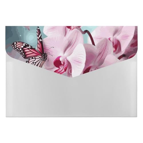 Dokumentenmappe, Orchidee, Blume, Schmetterling, Organizer, langlebig, mit 6 Fächern, Ordner für Aktenschrank, Büro, Lebenslauf-Portfolio Dokumentenmappe, Orchidee, Blume, Schmetterling, Organizer, langlebig, mit 6 Fächern, Ordner für Aktenschrank, Büro, Lebenslauf-Portfolio von DWTJKMS