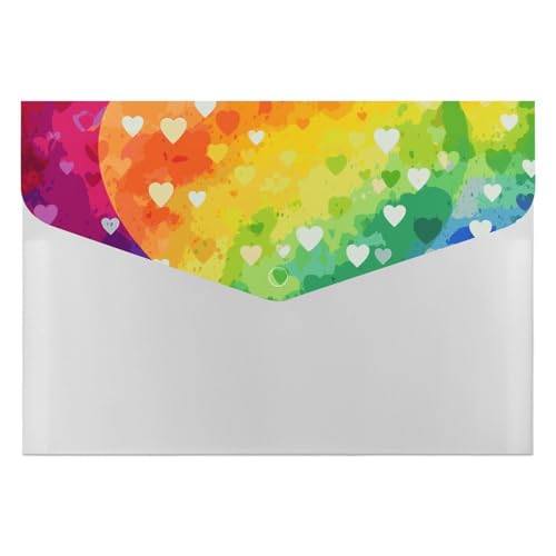 Dokumentenmappe, bunt, Regenbogen-Herzform, langlebig, mit 6 Fächern, Ordner für Aktenschrank, Büro, Lebenslauf-Portfolio Dokumentenmappe, bunt, Regenbogen-Herzform, langlebig, mit 6 Fächern, Ordner für Aktenschrank, Büro, Lebenslauf-Portfolio von DWTJKMS