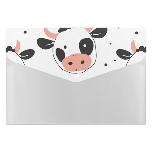 Dokumentenmappe mit Cartoon-Kuh-Druck, langlebig, mit 6 Fächern, Ordner für Aktenschrank, Büro, Lebenslauf-Portfolio Dokumentenmappe mit Cartoon-Kuh-Druck, langlebig, mit 6 Fächern, Ordner für Aktenschrank, Büro, Lebenslauf-Portfolio von DWTJKMS