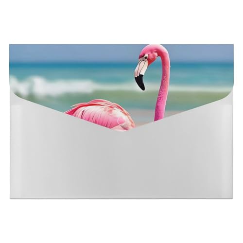 Dokumentenmappe mit pinkem Flamingo am Strand, robust, mit 6 Fächern, Ordner für Aktenschrank, Büro, Lebenslauf-Portfolio Dokumentenmappe mit pinkem Flamingo am Strand, robust, mit 6 Fächern, Ordner für Aktenschrank, Büro, Lebenslauf-Portfolio von DWTJKMS
