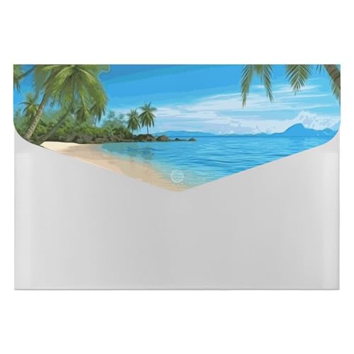 Dokumentenmappen, Motiv: Hawaiianischer Strand mit Palmen, langlebig, mit 6 Fächern, Ordner für Aktenschrank, Büro, Lebenslauf-Portfolio Dokumentenmappen, Motiv: Hawaiianischer Strand mit Palmen, langlebig, mit 6 Fächern, Ordner für Aktenschrank, Büro, Lebenslauf-Portfolio von DWTJKMS