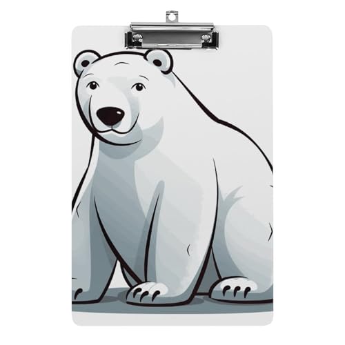 Eisbär-Klemmbrett aus Acryl, niedlich, modisch, dekorativ, 31,8 x 21,6 cm, Standard-A4-Größe, Acryl-Clip für Klassenzimmer, Lehrer, Bürobedarf Eisbär-Klemmbrett aus Acryl, niedlich, modisch, dekorativ, 31,8 x 21,6 cm, Standard-A4-Größe, Acryl-Clip für Klassenzimmer, Lehrer, Bürobedarf von DWTJKMS
