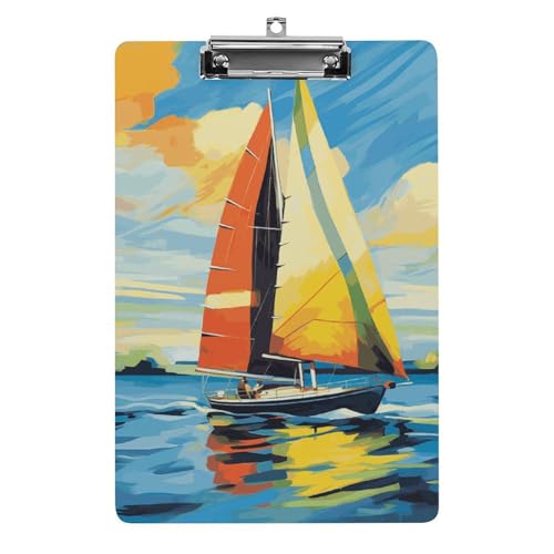 Farbenfrohes Segelboot-Klemmbrett, Acryl, niedlich, modisch, dekorativ, 31,8 x 21,6 cm, Standard-A4-Größe, Acryl-Clip für Klassenzimmer, Lehrer, Bürobedarf Farbenfrohes Segelboot-Klemmbrett, Acryl, niedlich, modisch, dekorativ, 31,8 x 21,6 cm, Standard-A4-Größe, Acryl-Clip für Klassenzimmer, Lehrer, Bürobedarf von DWTJKMS