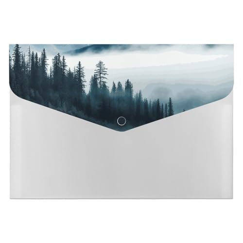 Foggy Mountains Dokumentenmappen, Querformat, langlebig, mit 6 Fächern, Ordner für Aktenschrank, Büro, Lebenslauf-Portfolio von DWTJKMS