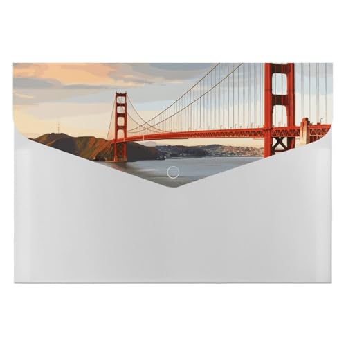 Golden Gate Bridge Aktenordner, Organizer, langlebig, mit 6 Fächern, Ordner für Aktenschrank, Büro, Lebenslauf-Portfolio Golden Gate Bridge Aktenordner, Organizer, langlebig, mit 6 Fächern, Ordner für Aktenschrank, Büro, Lebenslauf-Portfolio von DWTJKMS