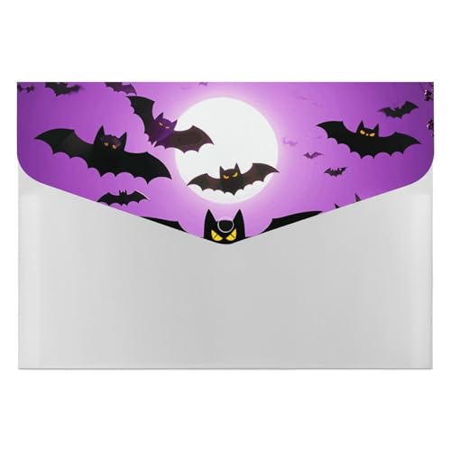 Halloween fliegende lila Fledermäuse, Aktenordner, Organizer, langlebig, mit 6 Fächern, Ordner für Aktenschrank, Büro, Lebenslauf-Portfolio Halloween fliegende lila Fledermäuse, Aktenordner, Organizer, langlebig, mit 6 Fächern, Ordner für Aktenschrank, Büro, Lebenslauf-Portfolio von DWTJKMS