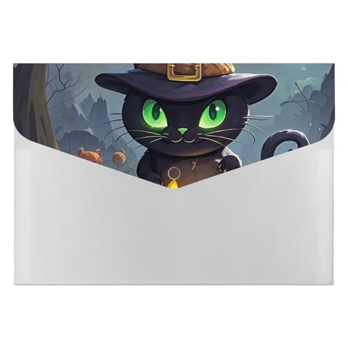 Katzen-Halloween-Aktenordner, Organizer, langlebig, mit 6 Fächern, Ordner für Aktenschrank, Büro, Lebenslauf-Portfolio Katzen-Halloween-Aktenordner, Organizer, langlebig, mit 6 Fächern, Ordner für Aktenschrank, Büro, Lebenslauf-Portfolio von DWTJKMS