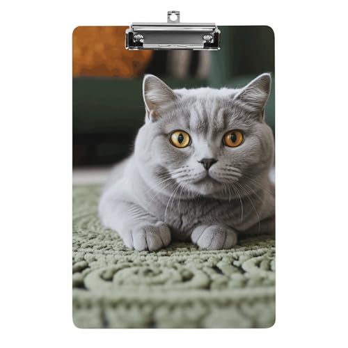 Klemmbrett Katze auf Teppich, Acryl, niedlich, modisch, dekorativ, 31,8 x 21,6 cm, Standard-A4-Größe, Acryl-Clip für Klassenzimmer, Lehrer, Bürobedarf Klemmbrett Katze auf Teppich, Acryl, niedlich, modisch, dekorativ, 31,8 x 21,6 cm, Standard-A4-Größe, Acryl-Clip für Klassenzimmer, Lehrer, Bürobedarf von DWTJKMS